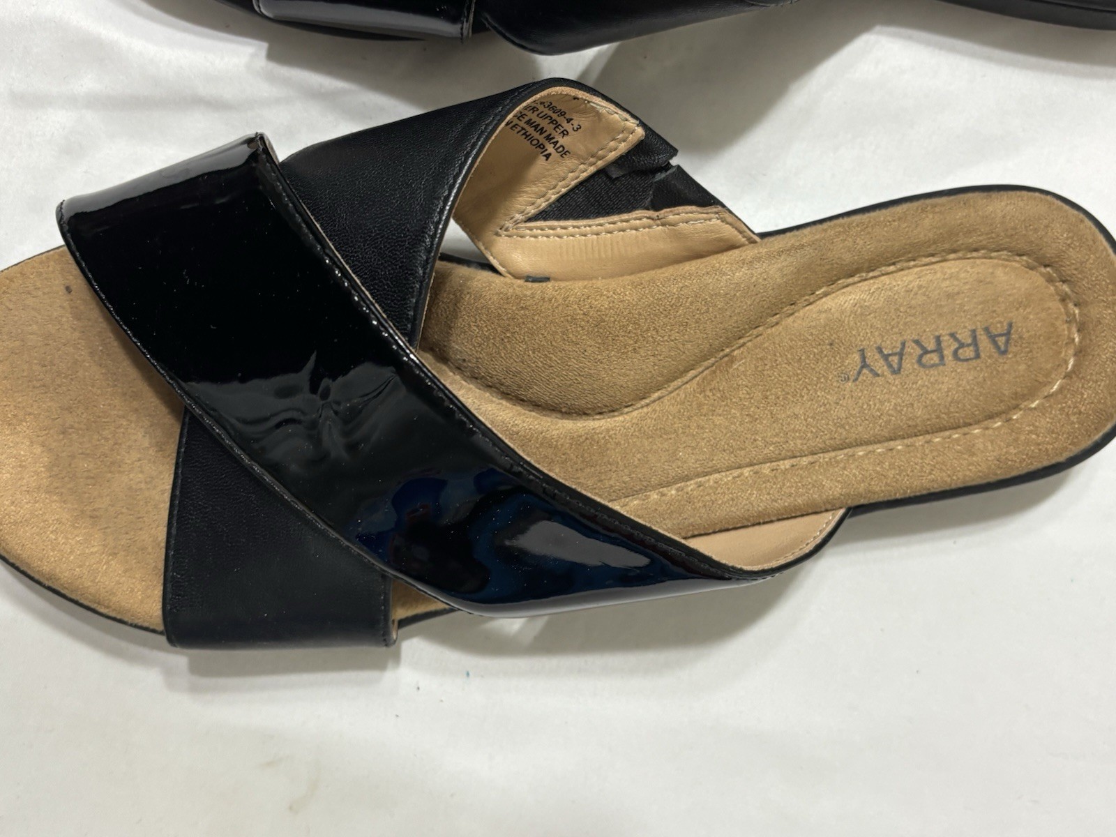 Array Black Leather multi Strap Slide Sandal Wome… - image 3