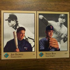 2 Nolan Ryan RANGERS #31 & Jeff Bagwell ASTROS #248 1992 Leaf Studio MLB Cards