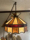 Vintage Stained Glass Hanging Pendant Light Baroque Tiffany Style Swag