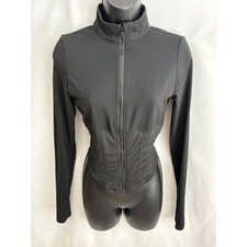 RNWY Black Fitted Sport Gym Jacket Size S Corset Waist BBL Jacket Gym Workout