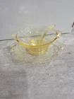 Vintage Lancaster Yellow Depression Glass Mayonnaise Bowl Underplate Spoon 1930s