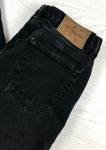 Vintage Calvin Klein Jeans Womens 10 Black High Rise Tapered 100% Cotton 90s Mom