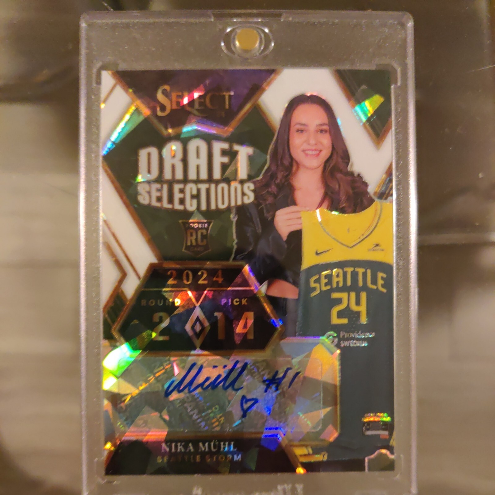 2024 Panini Select WNBA Nika Muhl White Ice Prizm RC Draft Selections Auto 6/25