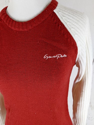 Maglione vintage collegiale Junior's SOUTHPOLE taglia grande rosso bianco manica lunga - Foto 2 di 8