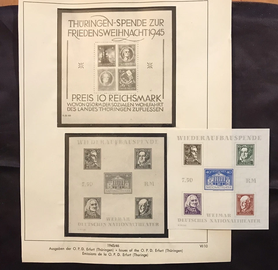 1945/46 SOVIET OCC. ZONE THURINGIA MEMORIAL SHEET - Image 2 of 4