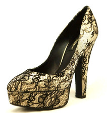 DOLCE & GABBANA Women Pumps Platform Shoe High Heel sz 37.5 New 