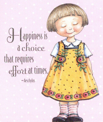 Aeschylus-HAPPINESS REQUIRES EFFORT-Handcrafted Magnet-w/Mary Engelbreit art  