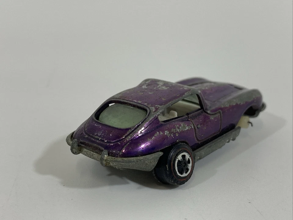 Topper Original JOHNNY LIGHTNING - Púrpura PERSONALIZADO JAGUAR XKE Redline Necesita Reparación Foto 4 de 4