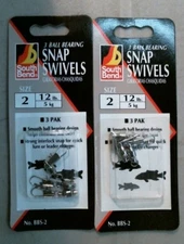 South Bend BBS-2 Ball Bearing Snap Swivels, SZ 2/12 Lb. Lot of 2, FREE SHIPPING
