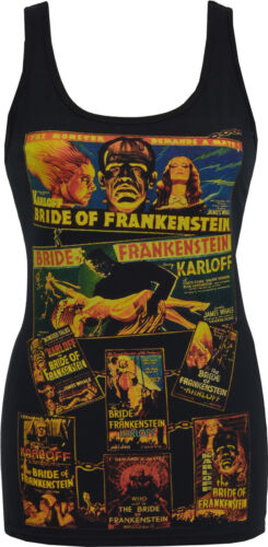 Bride of Frankenstein Women's Horror Tank Top Boris Karloff Monster Posters - Afbeelding 1 van 4