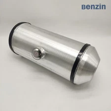 Fuel Tank 9 Gallons 10" x 26" Aluminum Spun Gas Tank 1/4" NPT Outlet Center Fill