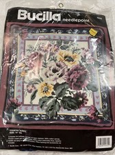 Bucilla "Country Roses" Pillow Frame Needlepoint Kit 4625 Open