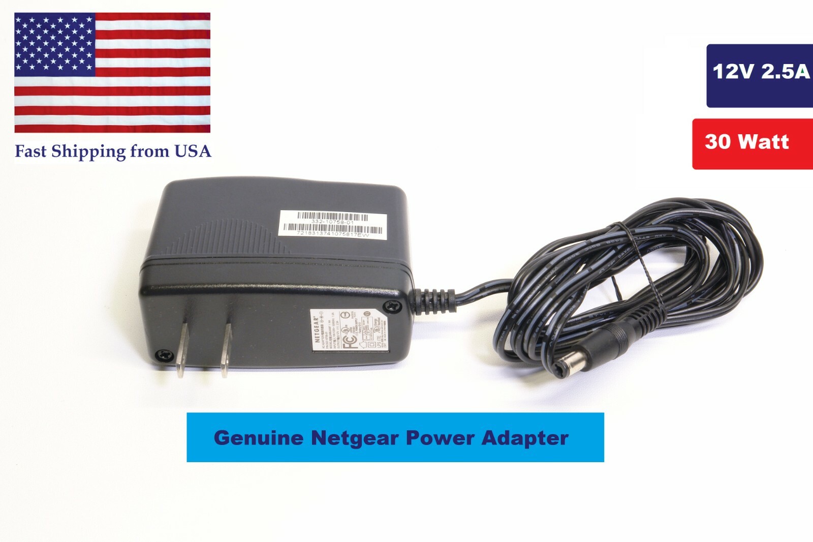 Genuine Netgear ProSafe Nighthawk AC-DC 12V 2.5A 2.5 amp Power Adapter