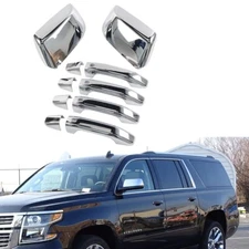 Chrome Side Mirror Covers+Door Handle Covers for 2015-2020 Chevy Tahoe Suburban