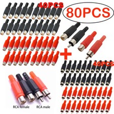 80PCS Solder RCA Plug Male Female Audio Video Adapter Connector Professional