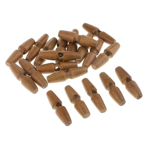 20Pcs Knitting Coat Duffle Toggle Wood Horn Buttons Clothing Accessories - Picture 2 of 6