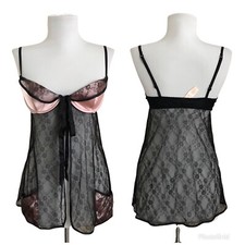 Victorias Secret Babydoll Lace Chemise Bra 34B Slip Fairy Grunge Whimsigoth NWT
