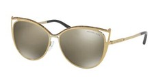 MICHAEL KORS Sunglasses INA MK 1020 11645A Gold Marble Gold Tone w/Bronze Mirror