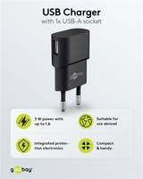 USB-A LadegeräT (5 W) Schwarz