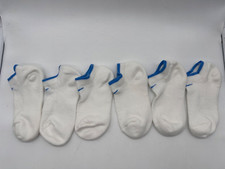 NEW NO TAG 3 PAIR GIRLS NIKE NO SHOW WHITE / BLUE SOCKS SIZE MEDIUM 11-4
