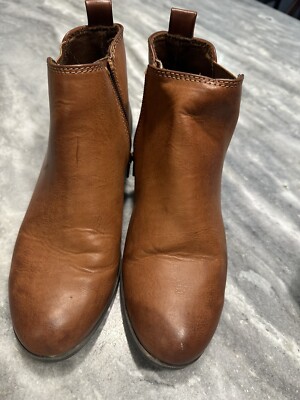 SO Women's Zip Up Fashion Ankle Boots Cognac Size: Kohls