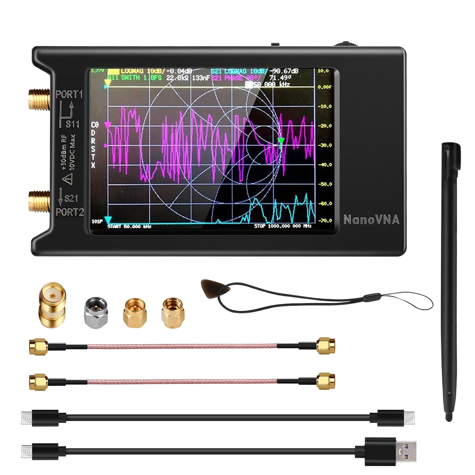 10KHz-1.5GHz Touchscreen Nanovna-h4 Vector Network Frequency Analyzer HF VHF UHF - Bild 2 von 4
