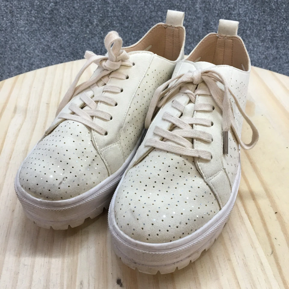 Patrizia by Spring Step Zapatos Mujer 39 Plataforma Tenis Beige Redondo Perforado Foto 3 de 4