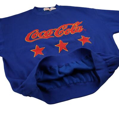 Vintage 90s Coca Cola Mens Large Spellout Short Sleeve Sweatshirt