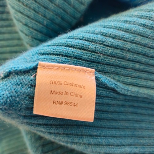 Beth Bowley Cashmere Turtleneck sweater, Med., Turquoise blue, Turtleneck - Picture 5 of 8