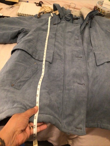Forecaster Of Boston Coat Womens Large Blue Parka Faux Suede Winter Casual - Picture 20 of 23