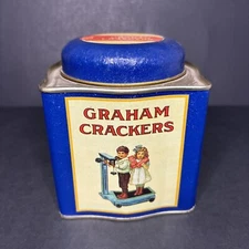 VINTAGE Decorative Metal (EMPTY) Tin “National Biscuit Company” Graham Crackers