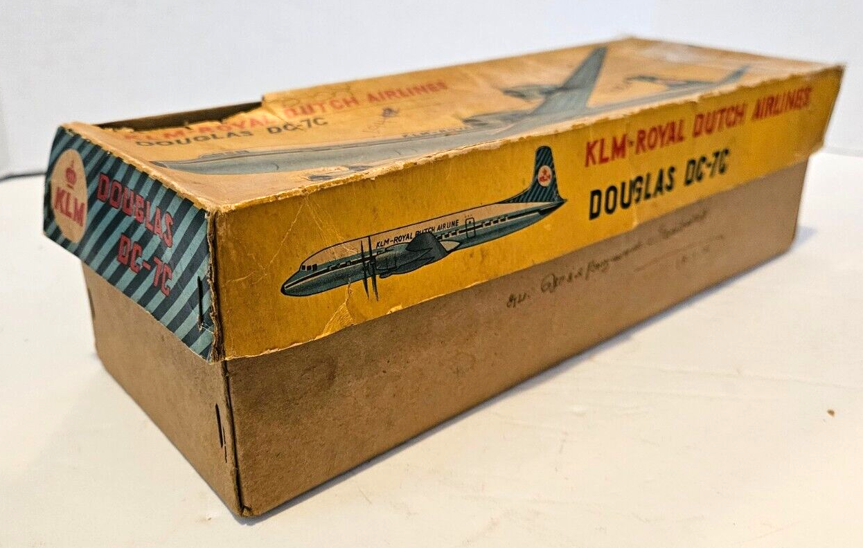 Japan Tin Lithographed Friction KLM Dutch Airlines Douglas DC-7C with ...
