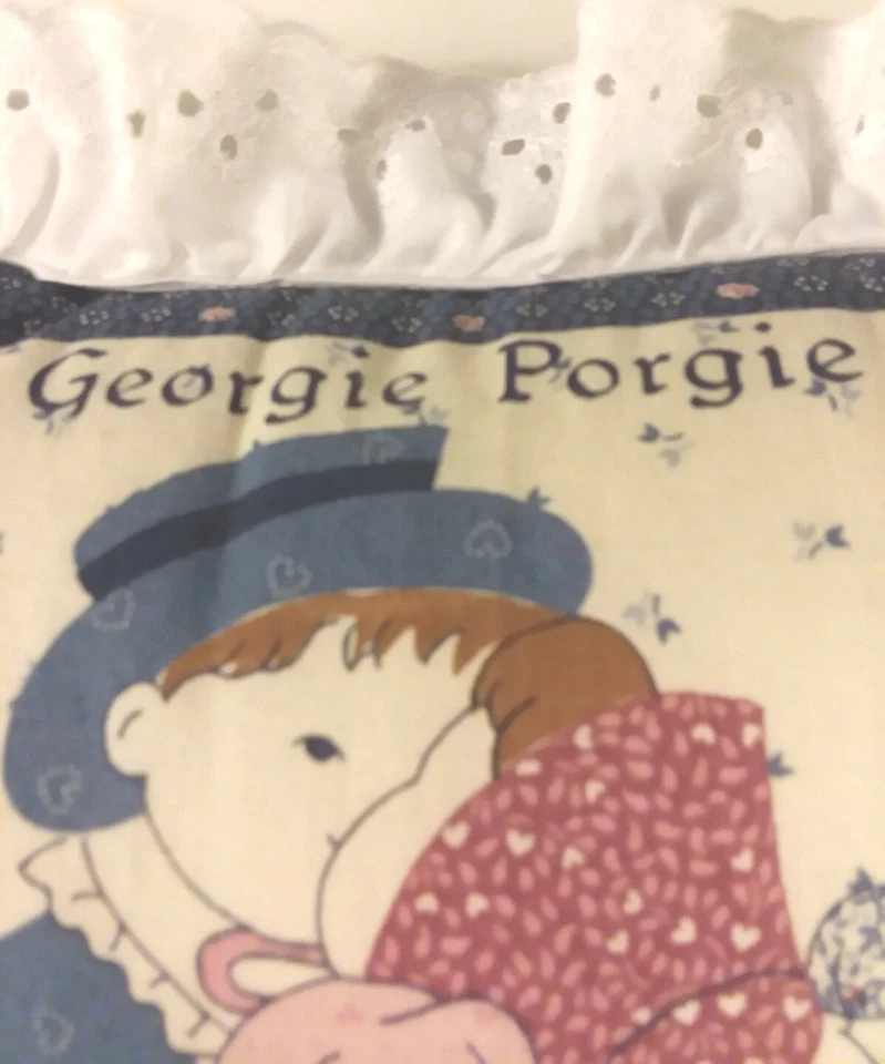 Georgie Porgie пудинг пирог 12 «x 12» самодельная ткань подушка синий, детские стишки - Изображение 3 из 4