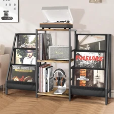 280 LP Vinyl Record Storage Holder Rack Wooden Display Table Books Album Stand