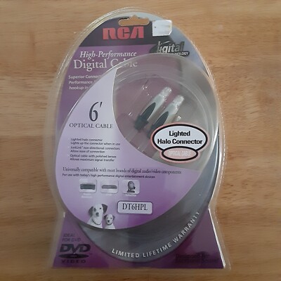 RCA 6ft Optical Cable DT6HPL Lighted Halo Connector