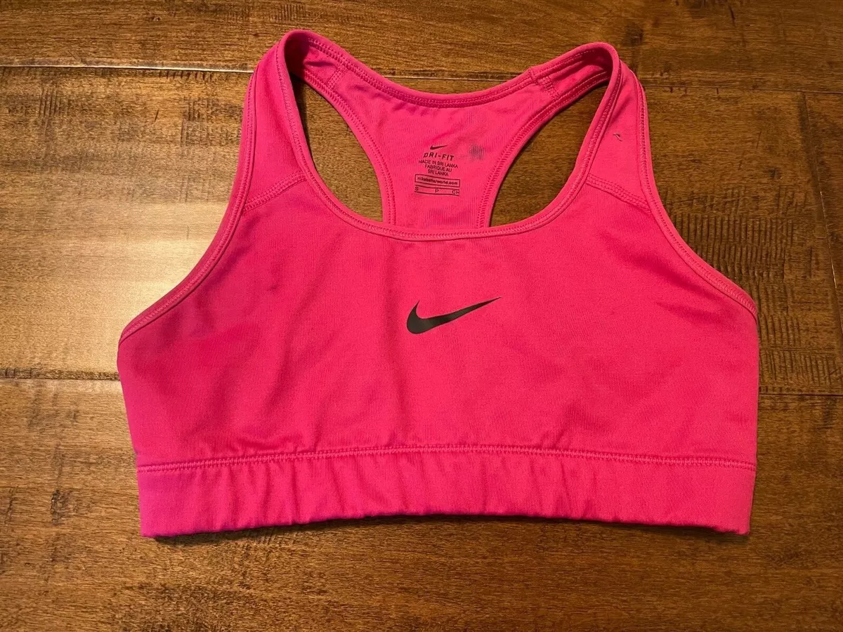 Nike Pro DRI FIT Medium Support Sports Bra Hot Pink 375833-619 - Women's  Small S