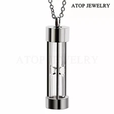 Glass Cremation Jewelry Urn Necklace Stainless Memorial Ashes Holder Keepsake