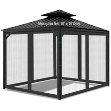 Gazebo Replacement Mosquito Netting Outdoor Universal Gazebo Canopy 4-Panels ...