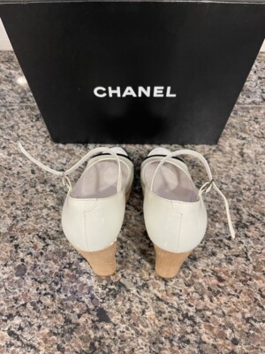 Women's Size 7 Chanel 2008 Interlocking CC Logo Pumps SPB-JB