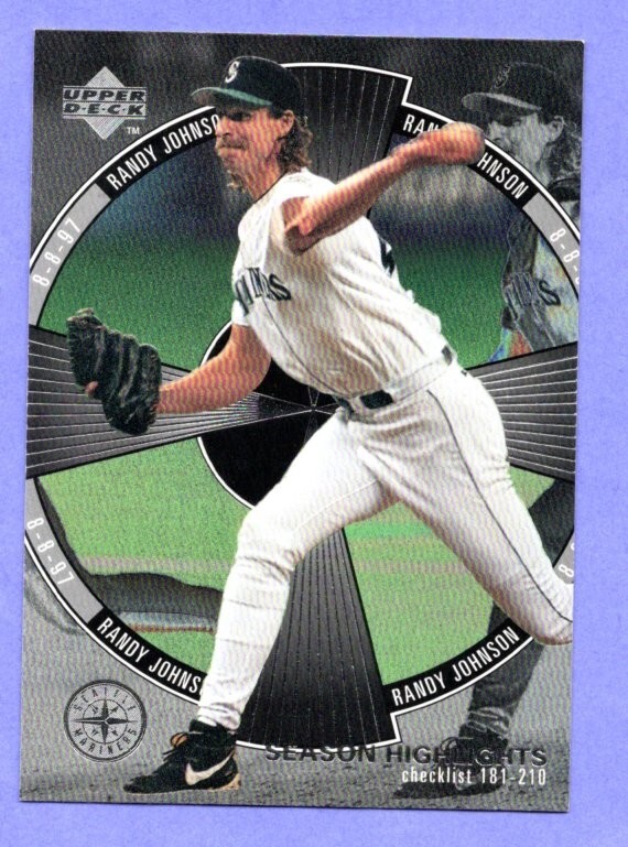 1998 Upper Deck #250 Randy Johnson  Highlights/Checklist   Seattle Mariners