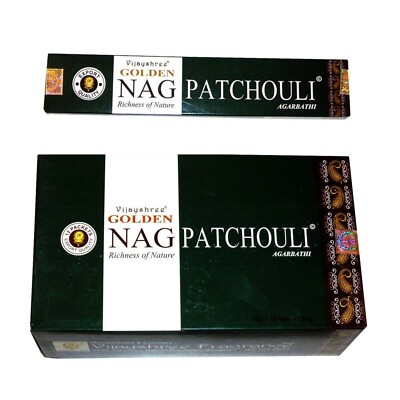Vijayshree Golden Nag Patchouli Agarbatti Perfume Incense Stick 12 Box 15GM Each