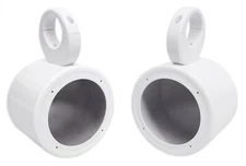 (2) Rockville MAC525W 5.25" White Marine Wakeboard Tower Speaker Pod Enclosures
