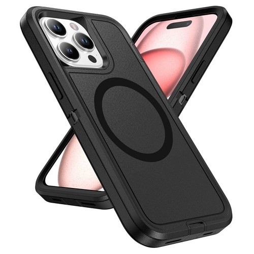 Coque MagSafe pour iPhone 13 14 15 16 Pro Max Magnétique Heavy Duty Defender Cover - Photo 1 sur 50