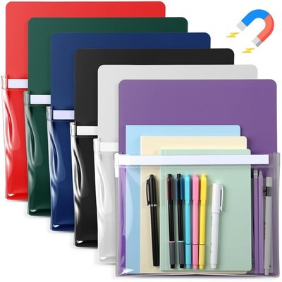 6 Pcs Magnetic File Holder Holder Magnetic Pen Dry Erase Marker Organizer Mag...