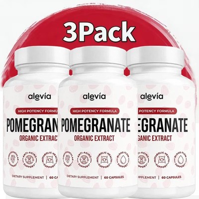 3X Alevia Pomegranate Capsules 60ct Organic Extract Antioxidant US