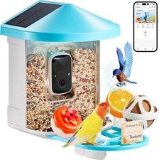 Smart Bird Feeder with Camera, Solar Powered Wireless Camera Bird Feeder with 