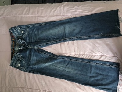 Rock Revival Buckle Women's Bootcut Jeans Blue Medium Wash Embroidered 5-Pkt