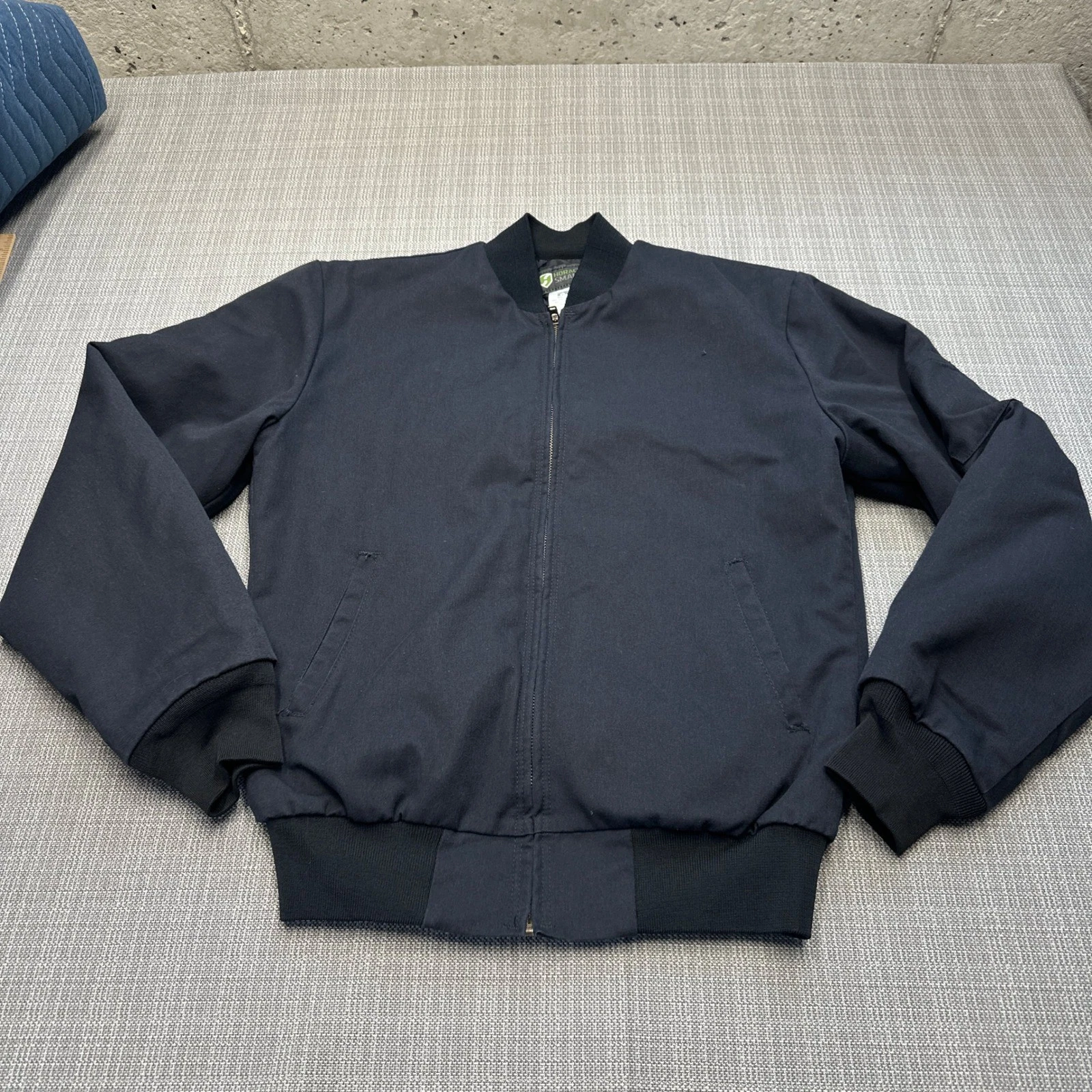Horace Bomber Jacket Mens Small Black Zip Uniform Tactical Quilted Lined