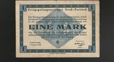 EINE MARK Banknote POW Camp Groß-Poritsch February 1 1916