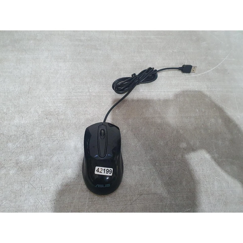 Asus MOBTUO Optical Mouse Black Wired Portable 1000 DPI 3-Buttons Scroll Wheel - Image 2 of 4